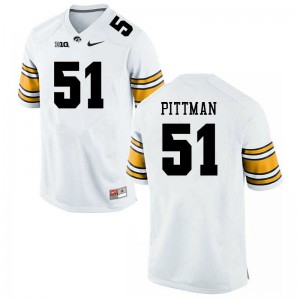 Men's Iowa #51 Jeremiah Pittman White Stitched Jersey 369894-514