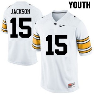 Youth Iowa Hawkeyes #15 Joshua Jackson White University Jersey 478706-475