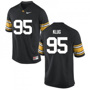 Men's Iowa #95 Karl Klug Black Official Jerseys 207375-855