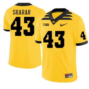 Mens Iowa #43 Karson Sharar Gold Football Jerseys 362926-951