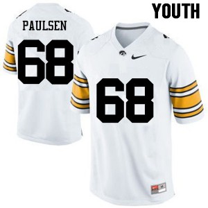 Youth Hawkeyes #68 Landan Paulsen White Stitched Jerseys 970496-120