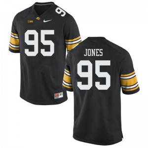 Mens Iowa Hawkeyes #95 Logan Jones Black Football Jersey 875630-118