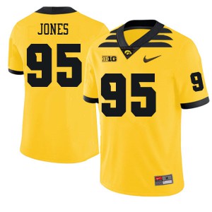 Men Hawkeyes #95 Logan Jones Gold Stitched Jerseys 551185-742