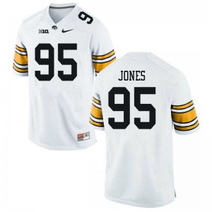 Men's Iowa Hawkeyes #95 Logan Jones White Stitch Jersey 129902-404