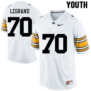 Youth Iowa Hawkeyes #70 Lucas LeGrand White College Jersey 836243-890