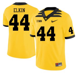 Mens University of Iowa #44 Luke Elkin Gold Official Jersey 168353-840