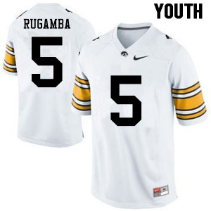 Youth Iowa #5 Manny Rugamba White Player Jerseys 305729-570