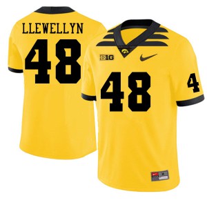 Men's University of Iowa #48 Max Llewellyn Gold Official Jerseys 119845-791