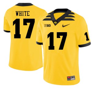 Men's University of Iowa #17 Max White Gold Player Jersey 956144-741
