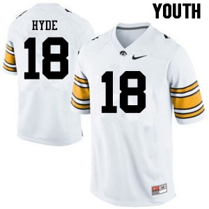 Youth Hawkeyes #18 Micah Hyde White University Jersey 293705-309