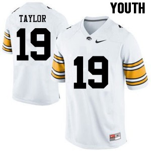 Youth Iowa #19 Miles Taylor White NCAA Jerseys 649641-729