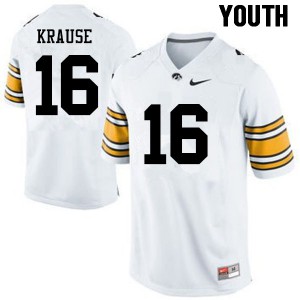 Youth Iowa #16 Paul Krause White NCAA Jerseys 398675-758