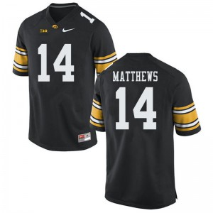 Men's Iowa #14 Quavon Matthews Black Stitched Jerseys 713281-970