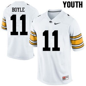 Youth Iowa Hawkeyes #11 Ryan Boyle White High School Jerseys 791201-531