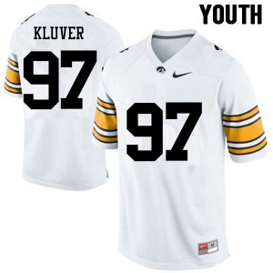 Youth Iowa Hawkeyes #97 Tyler Kluver White High School Jersey 103558-186
