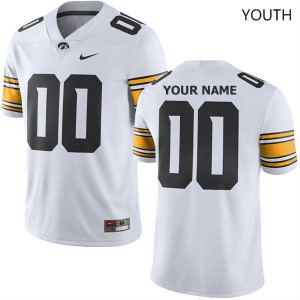 Youth Hawkeyes #00 Custom White Football Jerseys 831856-503