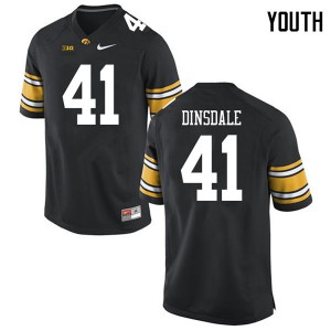Youth Hawkeyes #41 Colton Dinsdale Black NCAA Jerseys 924761-991