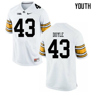 Youth University of Iowa #43 Dillon Doyle White Stitched Jersey 594168-861