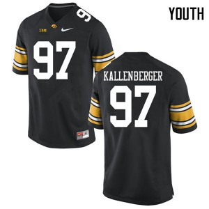 Youth University of Iowa #97 Jack Kallenberger Black Football Jerseys 412259-146