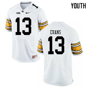 Youth University of Iowa #13 Joe Evans White High School Jerseys 545146-565