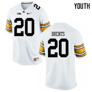 Youth Iowa #20 Julius Brents White Embroidery Jerseys 110023-433