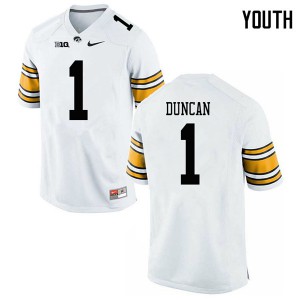 Youth Hawkeyes #1 Keith Duncan White Player Jerseys 796414-643