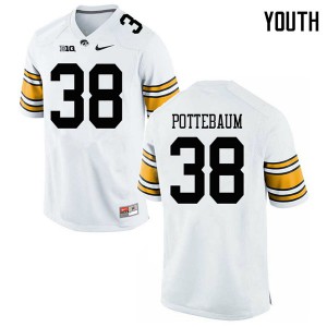 Youth Iowa #38 Monte Pottebaum White Official Jersey 111877-150