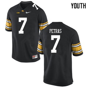 Youth Iowa #7 Spencer Petras Black Embroidery Jersey 817959-787