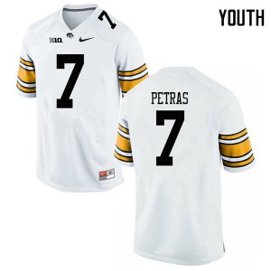 Youth Iowa #7 Spencer Petras White Embroidery Jersey 476413-984