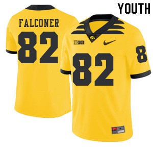 Youth University of Iowa #82 Adrian Falconer Gold 2019 Alternate Player Jersey 202887-433