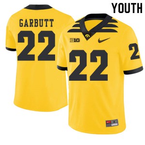 Youth Iowa #22 Angelo Garbutt Gold 2019 Alternate Football Jersey 625893-832