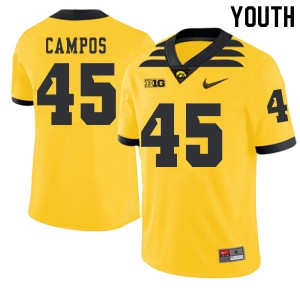 Youth Iowa #45 Ben Campos Gold 2019 Alternate Football Jersey 452094-113
