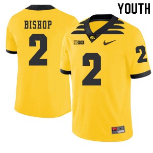 Youth University of Iowa #2 Brandon Bishop Gold 2019 Alternate Official Jersey 249942-462