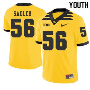 Youth Iowa Hawkeyes #56 Brian Sadler Gold 2019 Alternate Stitch Jersey 683054-451