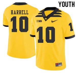 Youth Iowa #10 Camron Harrell Gold 2019 Alternate Stitch Jersey 309203-205