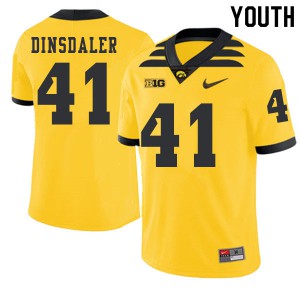 Youth Hawkeyes #41 Colton Dinsdaler Gold 2019 Alternate NCAA Jersey 120815-591