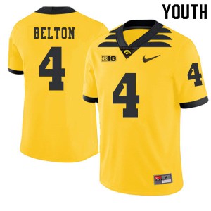 Youth Iowa Hawkeyes #4 Dane Belton Gold 2019 Alternate NCAA Jersey 992000-258