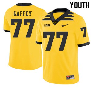 Youth University of Iowa #77 Daniel Gaffey Gold 2019 Alternate NCAA Jerseys 210941-283