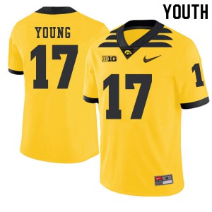 Youth Iowa #17 Devonte Young Gold 2019 Alternate Stitch Jerseys 328777-770