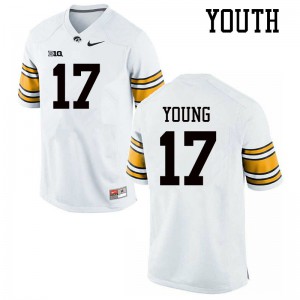 Youth Iowa Hawkeyes #17 Devonte Young White Stitched Jersey 268621-951