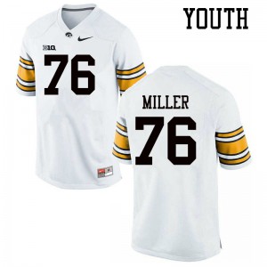 Youth Iowa #76 Ezra Miller White Official Jersey 176195-421