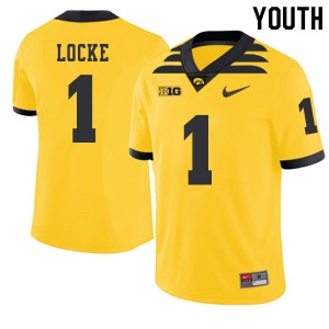 Youth Iowa #1 Gordon Locke Gold 2019 Alternate NCAA Jersey 907727-119