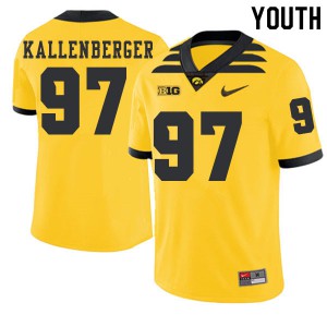 Youth Iowa #97 Jack Kallenberger Gold 2019 Alternate Official Jerseys 175384-658