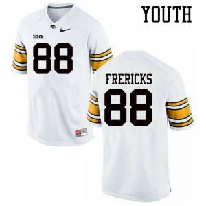 Youth University of Iowa #88 Jackson Frericks White Embroidery Jerseys 592906-177