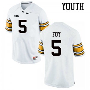 Youth Hawkeyes #5 Javon Foy White Embroidery Jersey 251591-932