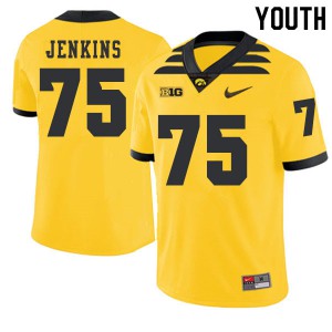 Youth Iowa #75 Jeff Jenkins Gold 2019 Alternate High School Jerseys 711903-470