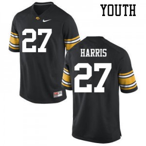 Youth Iowa Hawkeyes #27 Jermari Harris Black Embroidery Jersey 630849-797