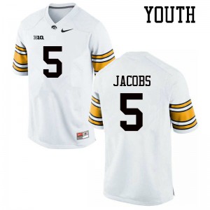 Youth Iowa #5 Jestin Jacobs White Football Jerseys 168814-769