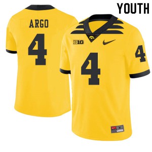 Youth Iowa #4 Joe Argo Gold 2019 Alternate University Jersey 306265-760
