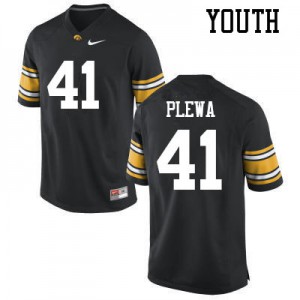 Youth Iowa #41 Johnny Plewa Black NCAA Jerseys 734053-871